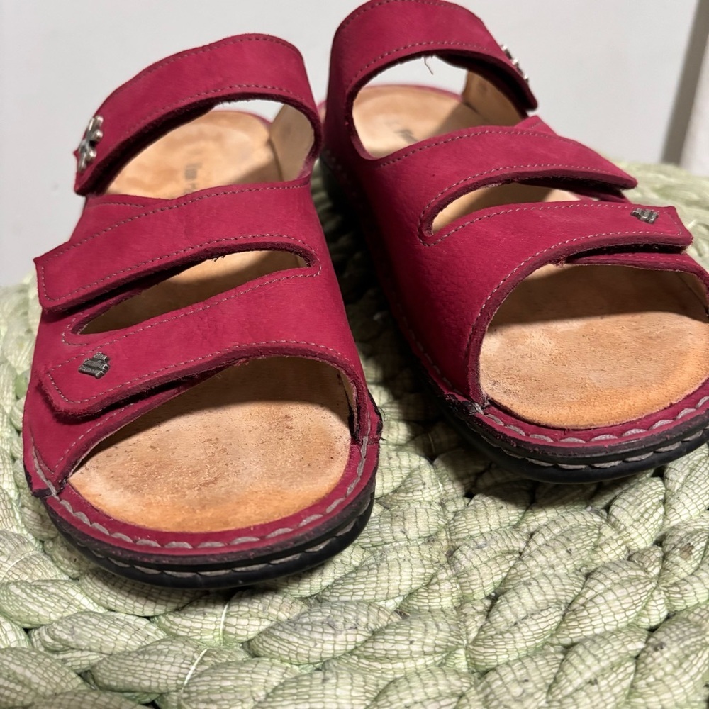Finn Comfort Grenda Raspberry Nubuck Vienna Slide On Sandals Size 7 - Picture 7 of 11